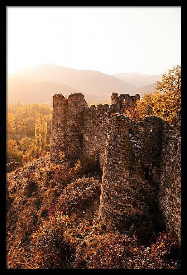 Crumbling Fortress Wall At Sunset