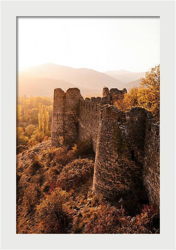 Crumbling Fortress Wall At Sunset
