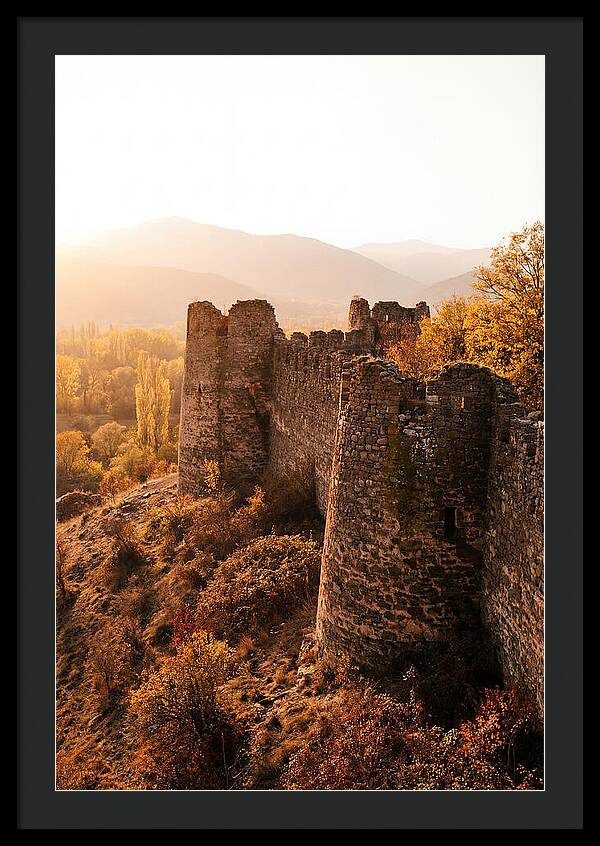 Crumbling Fortress Wall At Sunset