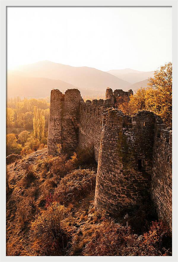 Crumbling Fortress Wall At Sunset