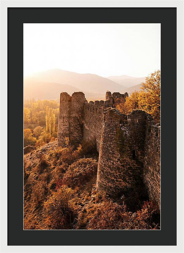 Crumbling Fortress Wall At Sunset