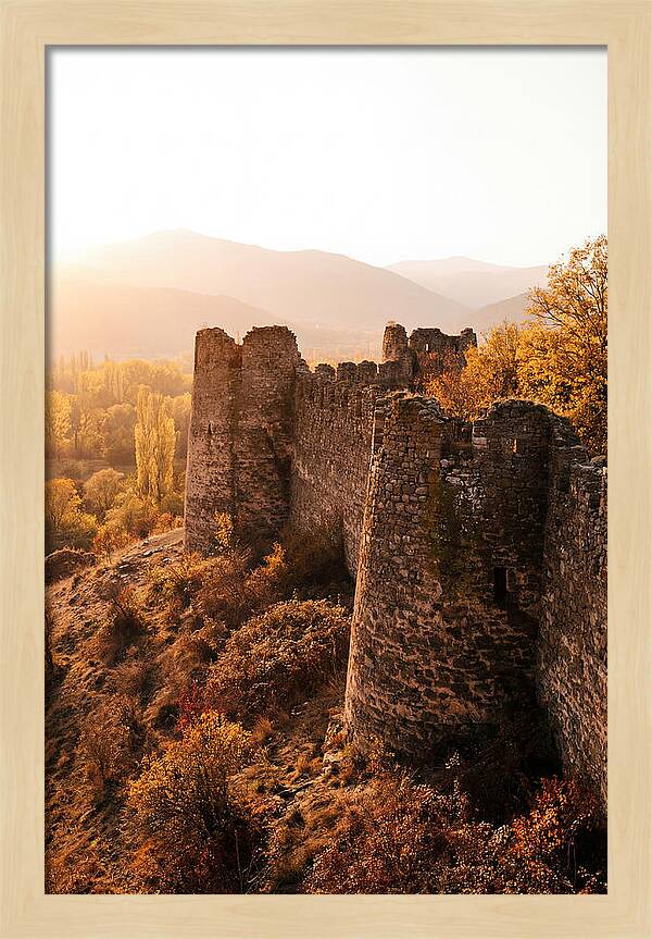 Crumbling Fortress Wall At Sunset