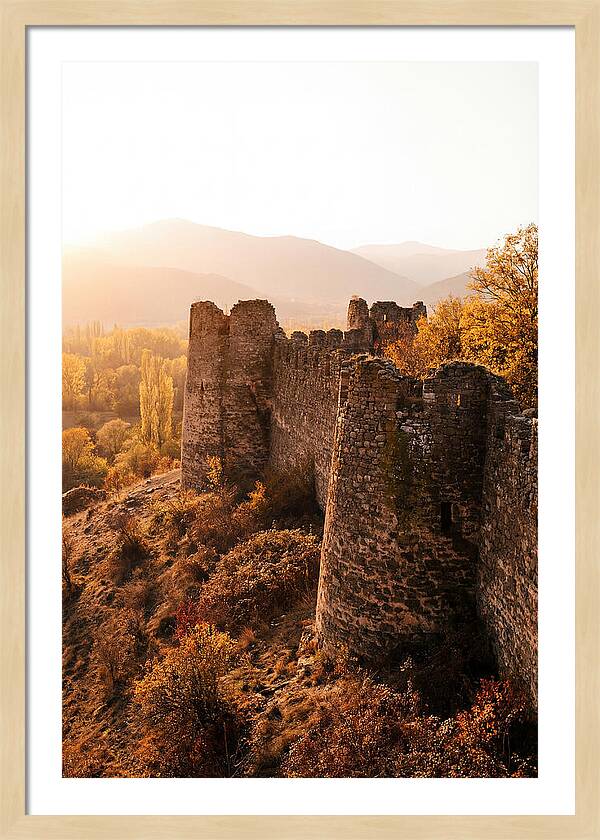 Crumbling Fortress Wall At Sunset