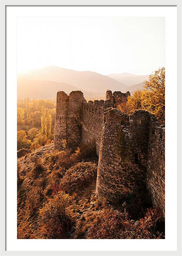 Crumbling Fortress Wall At Sunset