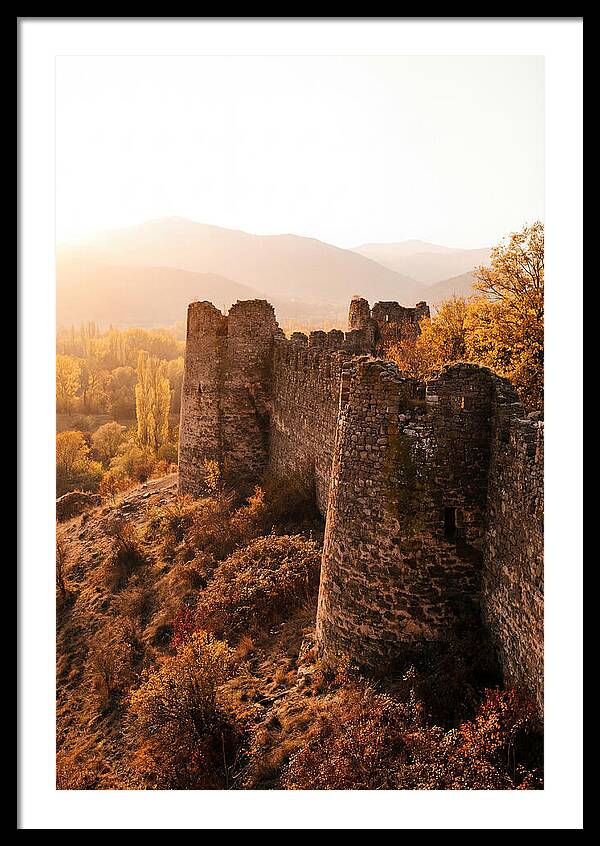 Crumbling Fortress Wall At Sunset