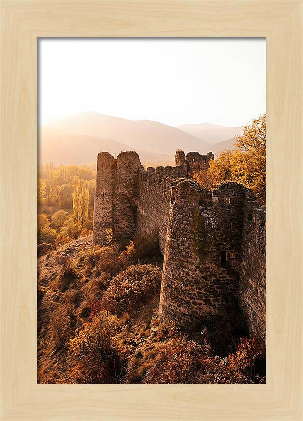 Crumbling Fortress Wall At Sunset