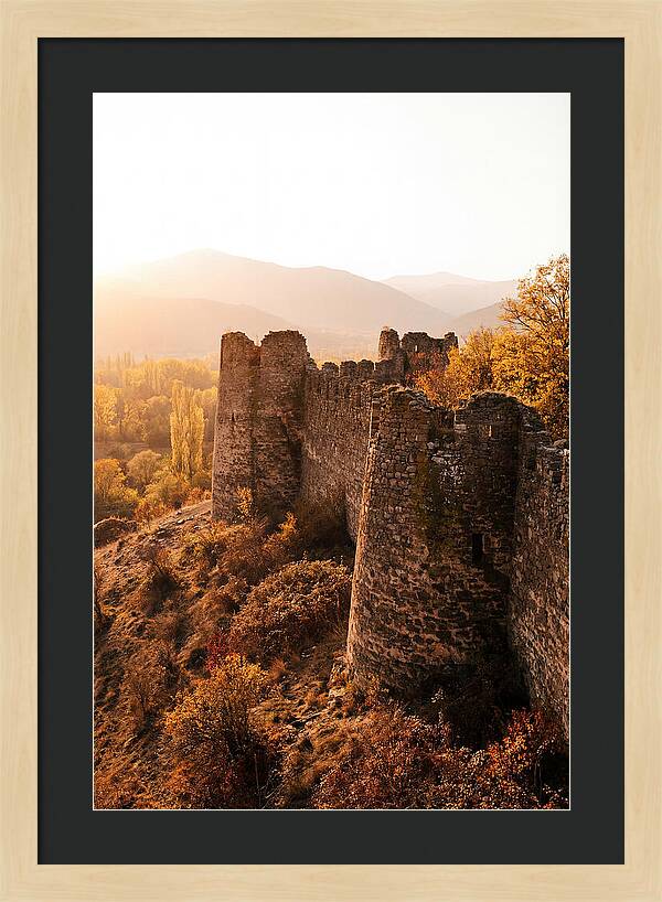 Crumbling Fortress Wall At Sunset