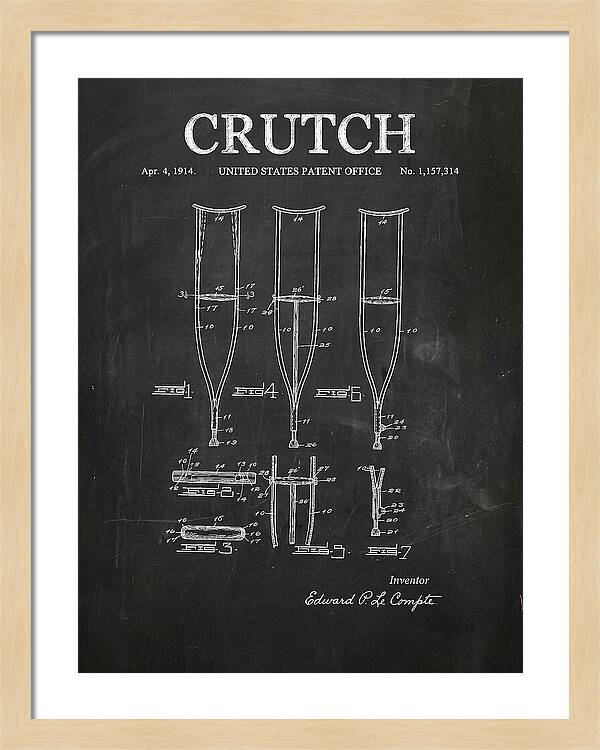 Crutch Chalkboard Patent Us1157314a