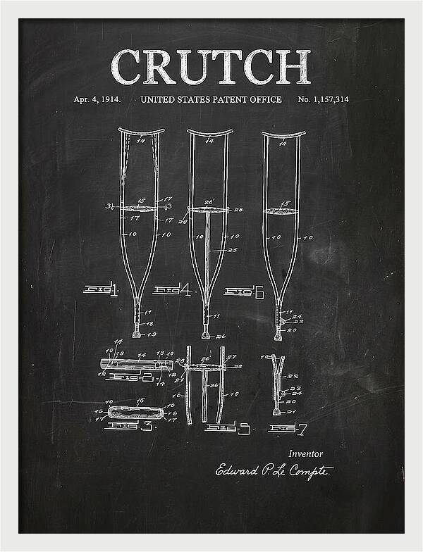 Crutch Chalkboard Patent Us1157314a
