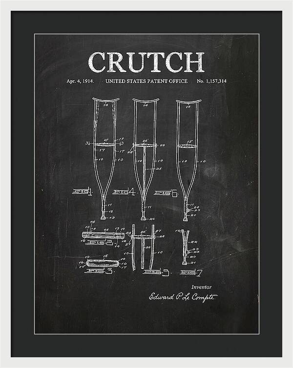 Crutch Chalkboard Patent Us1157314a