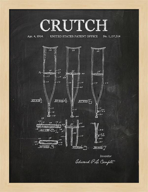 Crutch Chalkboard Patent Us1157314a