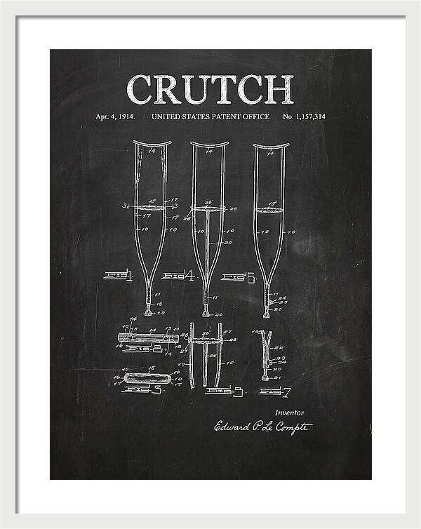 Crutch Chalkboard Patent Us1157314a