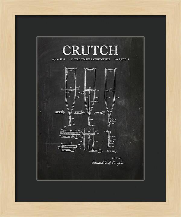 Crutch Chalkboard Patent Us1157314a