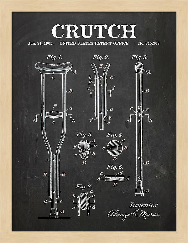 Crutch Chalkboard Patent Us815368a