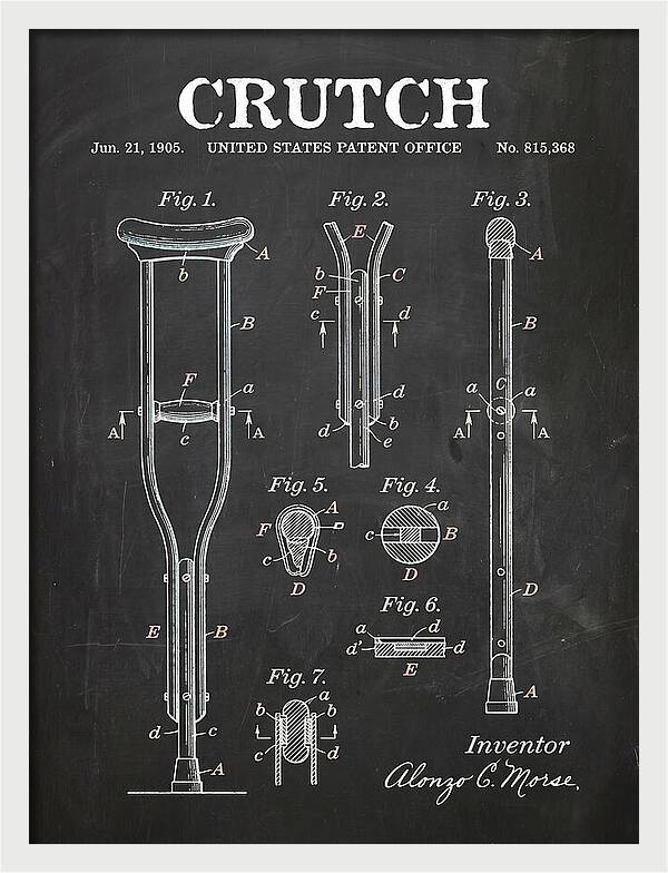 Crutch Chalkboard Patent Us815368a