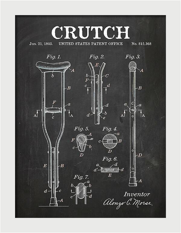 Crutch Chalkboard Patent Us815368a