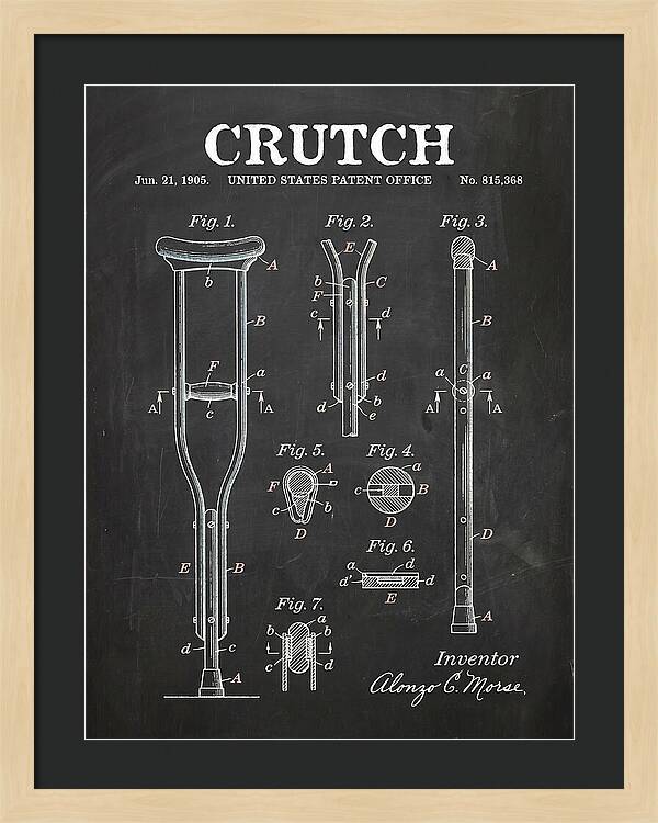 Crutch Chalkboard Patent Us815368a