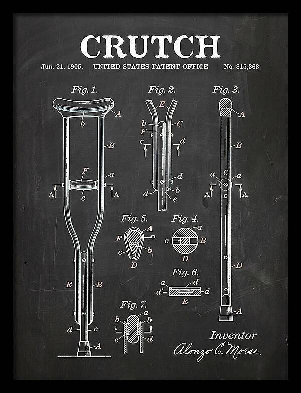 Crutch Chalkboard Patent Us815368a