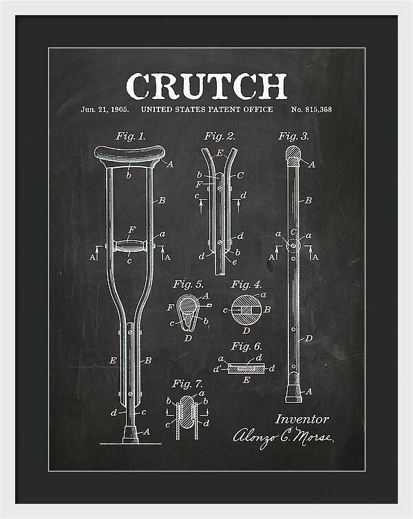 Crutch Chalkboard Patent Us815368a