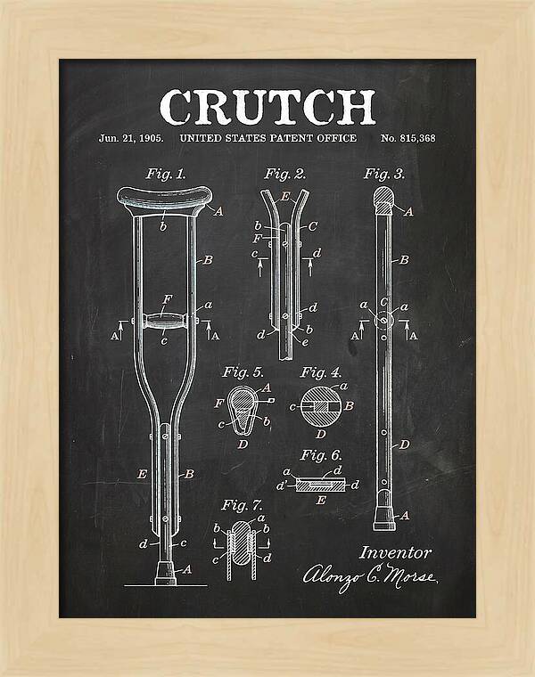 Crutch Chalkboard Patent Us815368a