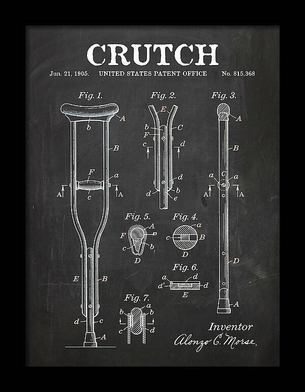 Crutch Chalkboard Patent Us815368a