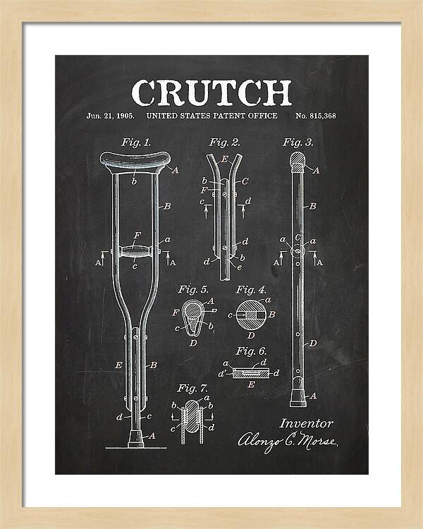 Crutch Chalkboard Patent Us815368a