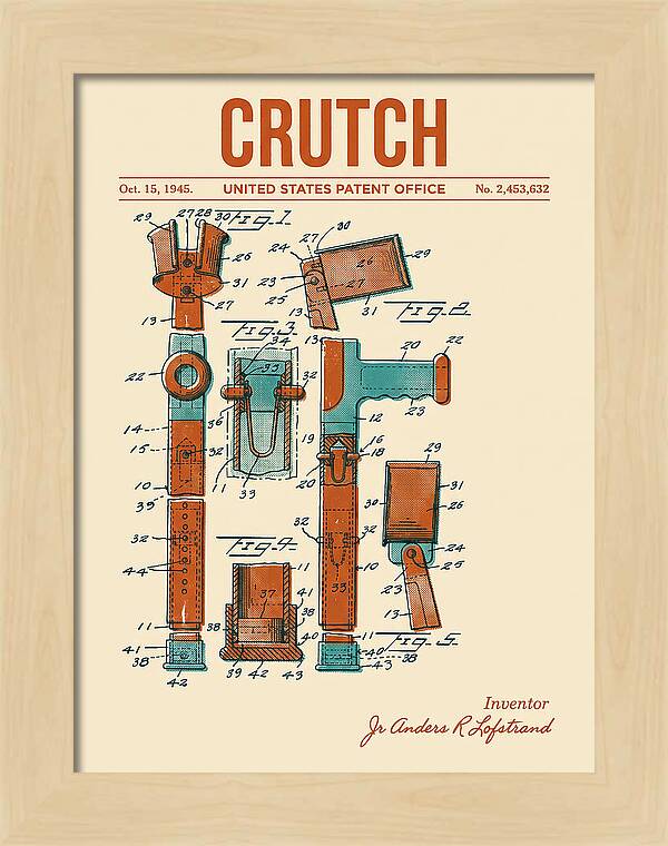 Crutch Retro Patent Us2453632a