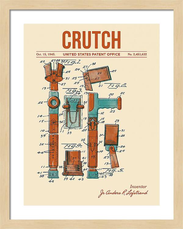 Crutch Retro Patent Us2453632a