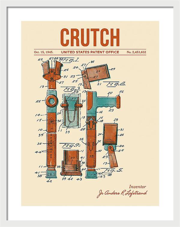Crutch Retro Patent Us2453632a