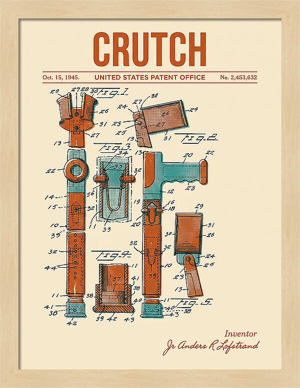 Crutch Retro Patent Us2453632a