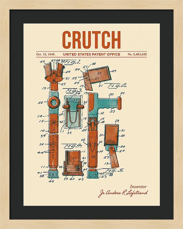 Crutch Retro Patent Us2453632a