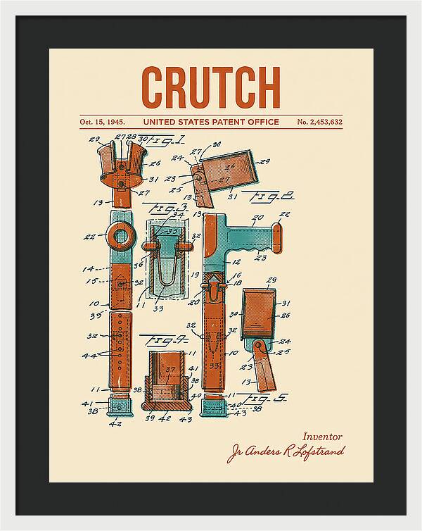 Crutch Retro Patent Us2453632a