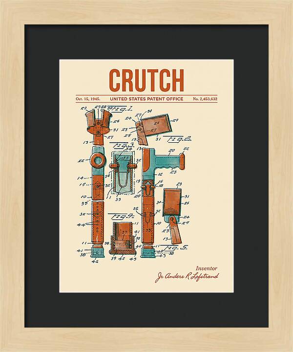Crutch Retro Patent Us2453632a