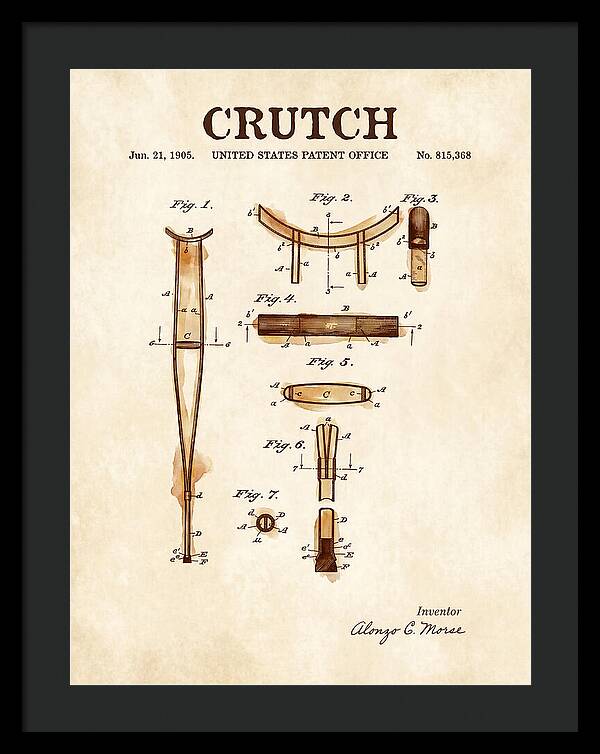 Crutch Watercolor Patent Us815368a