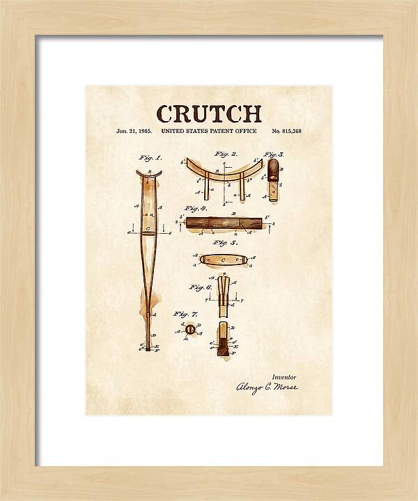Crutch Watercolor Patent Us815368a