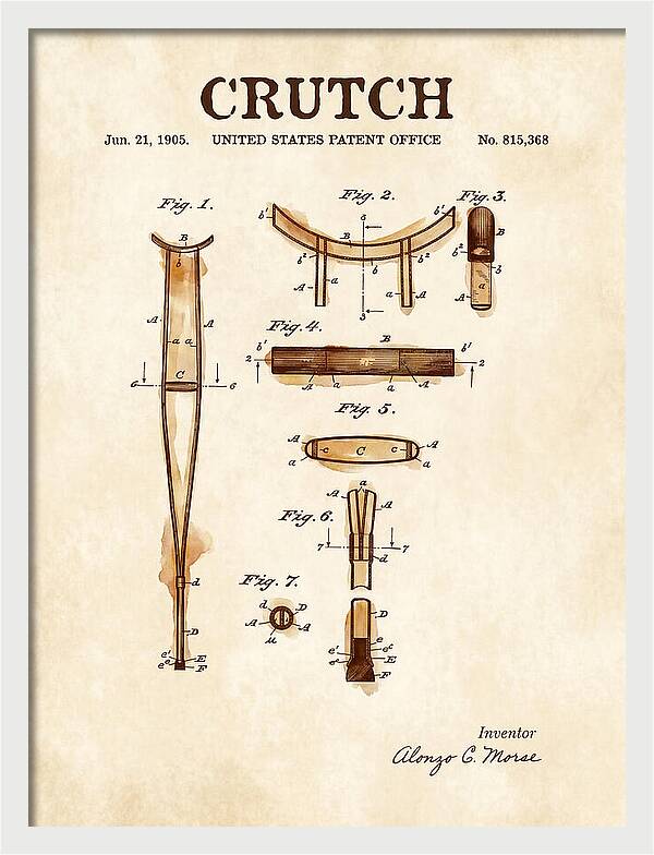 Crutch Watercolor Patent Us815368a