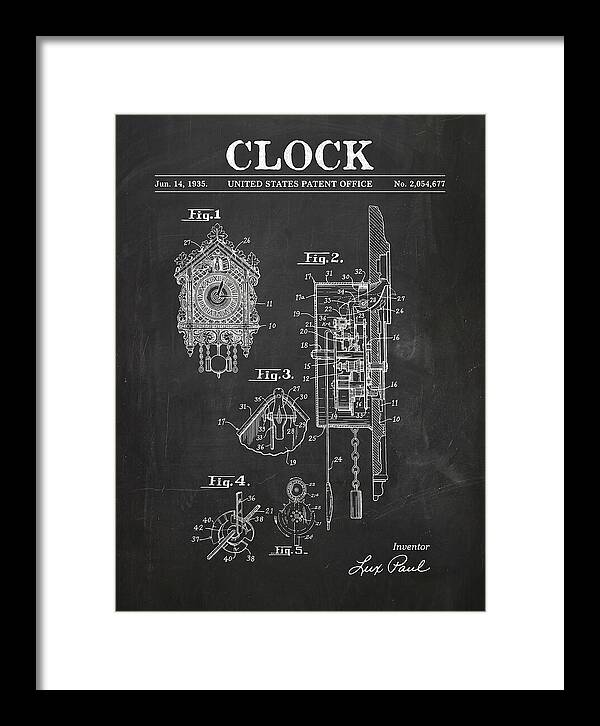 Cuckoo Clock Chalkboard Patent Us2054677a