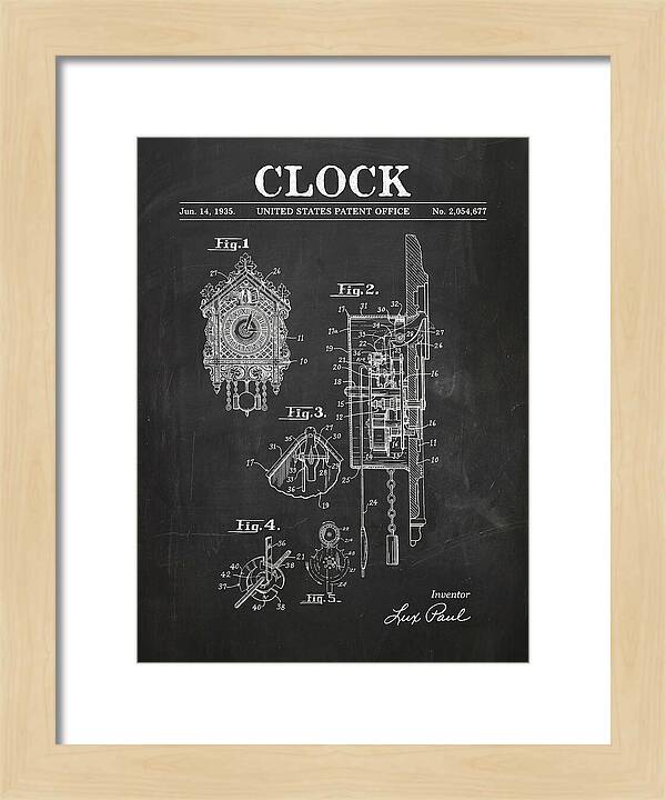 Cuckoo Clock Chalkboard Patent Us2054677a