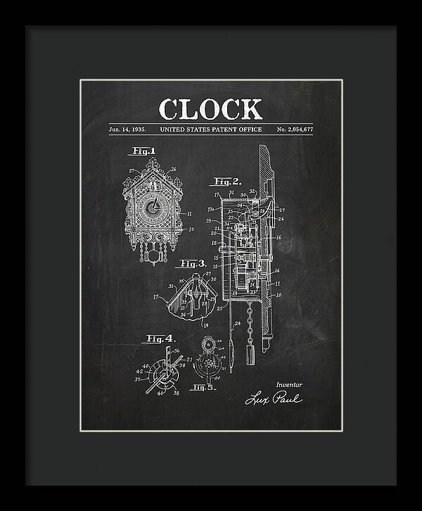 Cuckoo Clock Chalkboard Patent Us2054677a