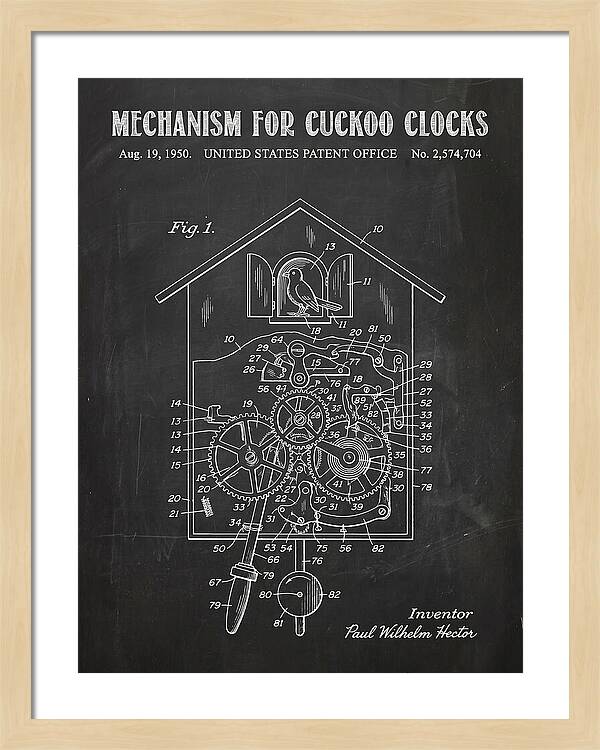 Cuckoo Clock Mechanism Chalkboard Patent Us2574704a