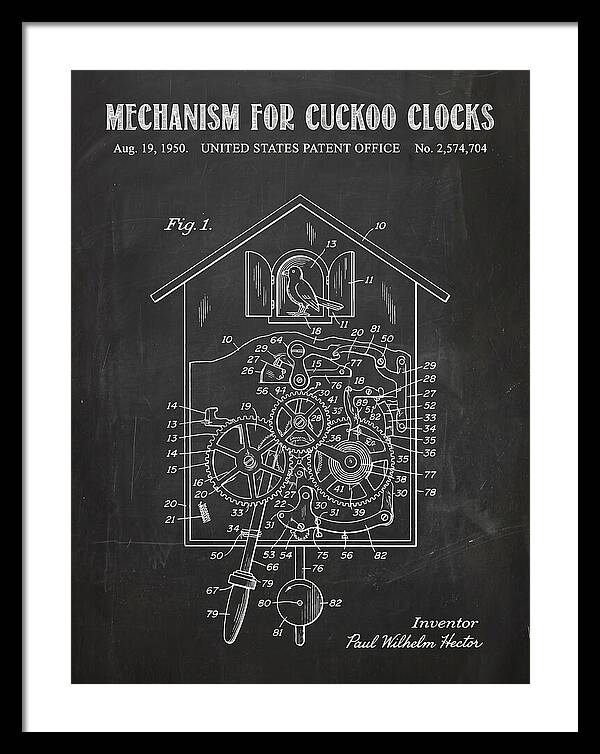 Cuckoo Clock Mechanism Chalkboard Patent Us2574704a