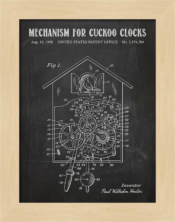 Cuckoo Clock Mechanism Chalkboard Patent Us2574704a