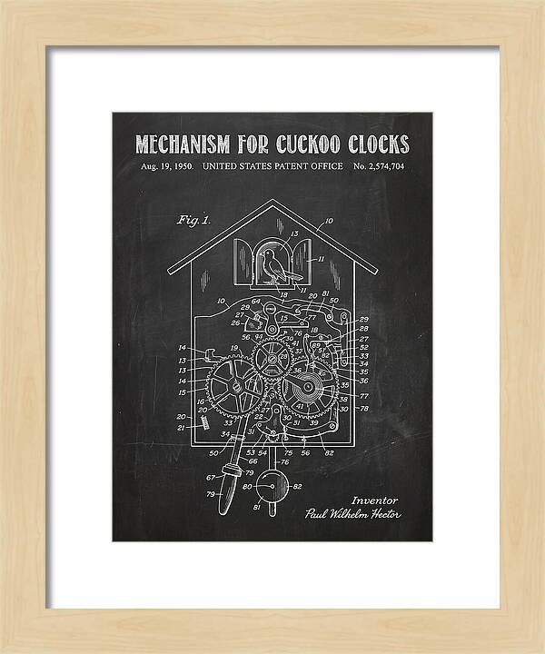 Cuckoo Clock Mechanism Chalkboard Patent Us2574704a