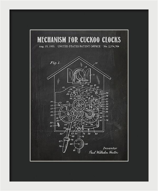 Cuckoo Clock Mechanism Chalkboard Patent Us2574704a