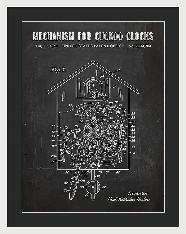 Cuckoo Clock Mechanism Chalkboard Patent Us2574704a