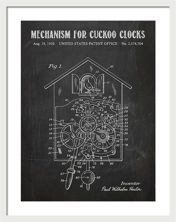 Cuckoo Clock Mechanism Chalkboard Patent Us2574704a