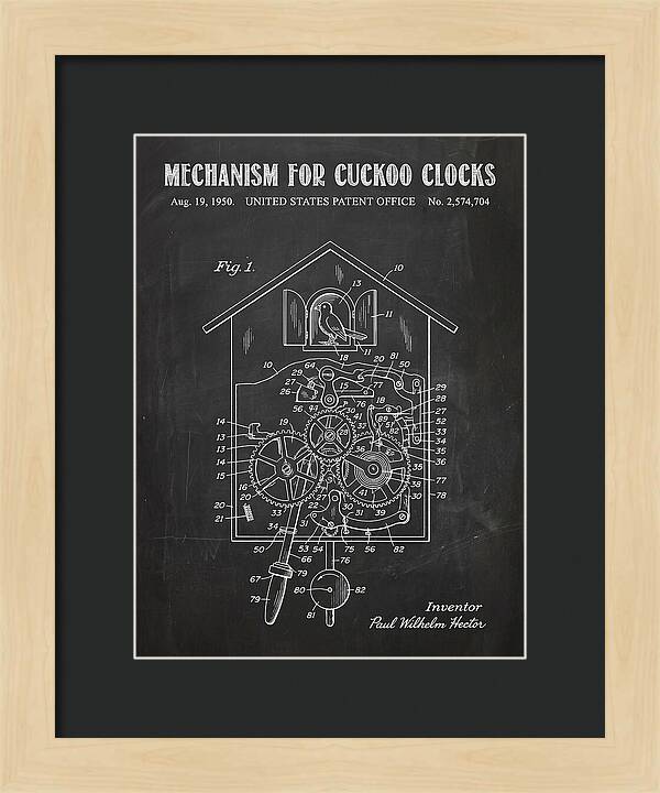 Cuckoo Clock Mechanism Chalkboard Patent Us2574704a