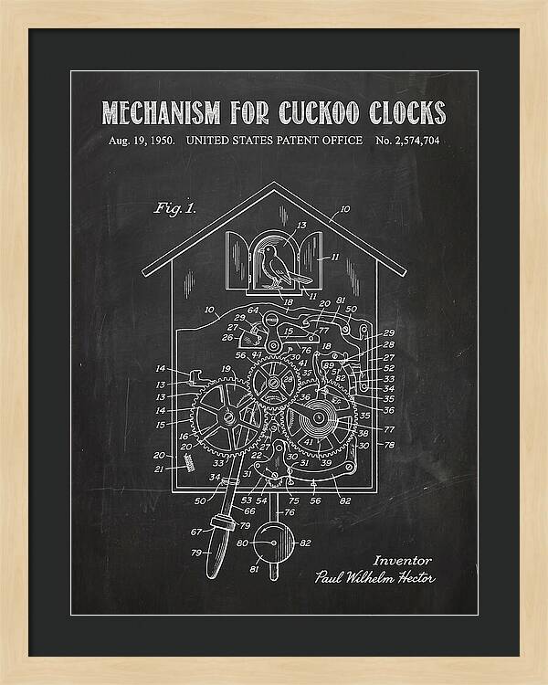 Cuckoo Clock Mechanism Chalkboard Patent Us2574704a