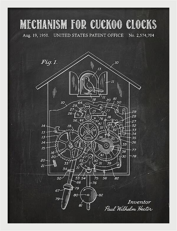 Cuckoo Clock Mechanism Chalkboard Patent Us2574704a