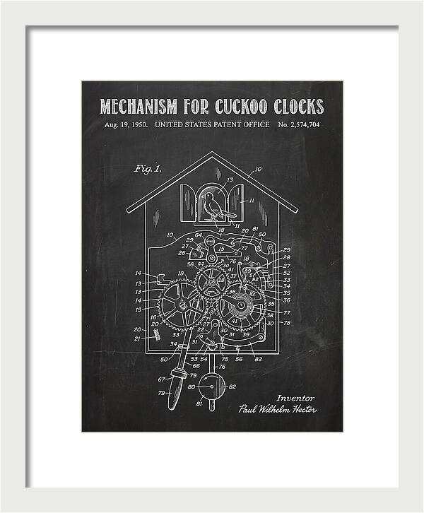 Cuckoo Clock Mechanism Chalkboard Patent Us2574704a